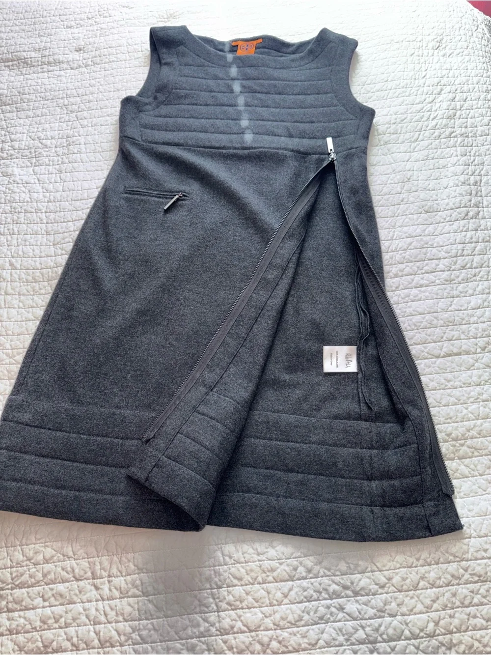Tory Burch Reign Charcoal Gray Sleeveless Sheath Dress